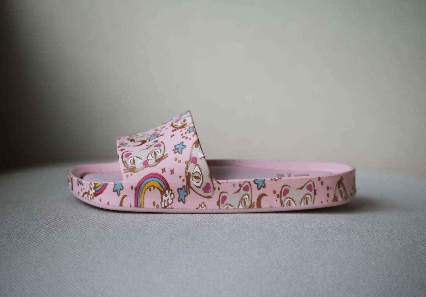 MINI MELISSA KIDS GIRLS MEL CAT PRINT SLIDES EU 28/29 UK 10 - Image 2