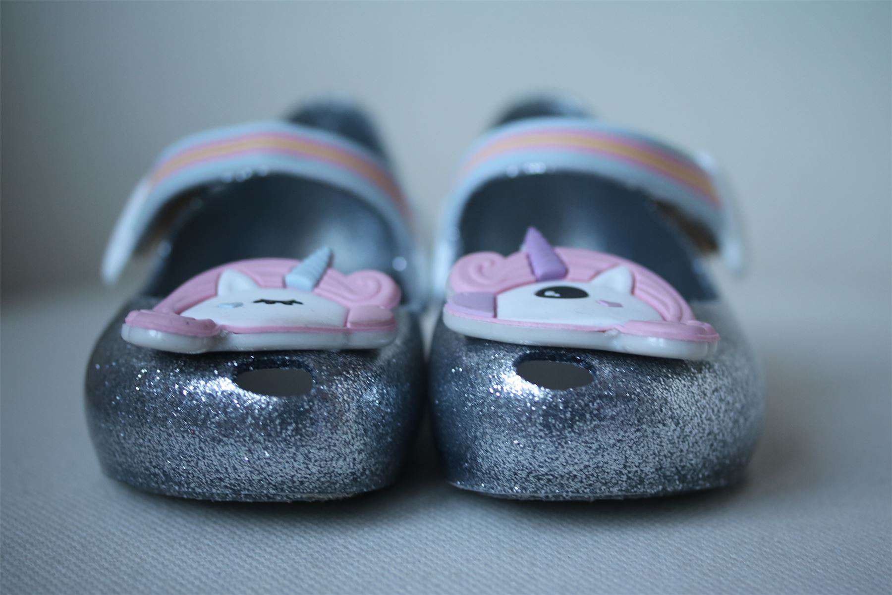 MINI MELISSA SILVER ULTRAGIRL JELLY SHOES EU 27 UK 9 - Image 3