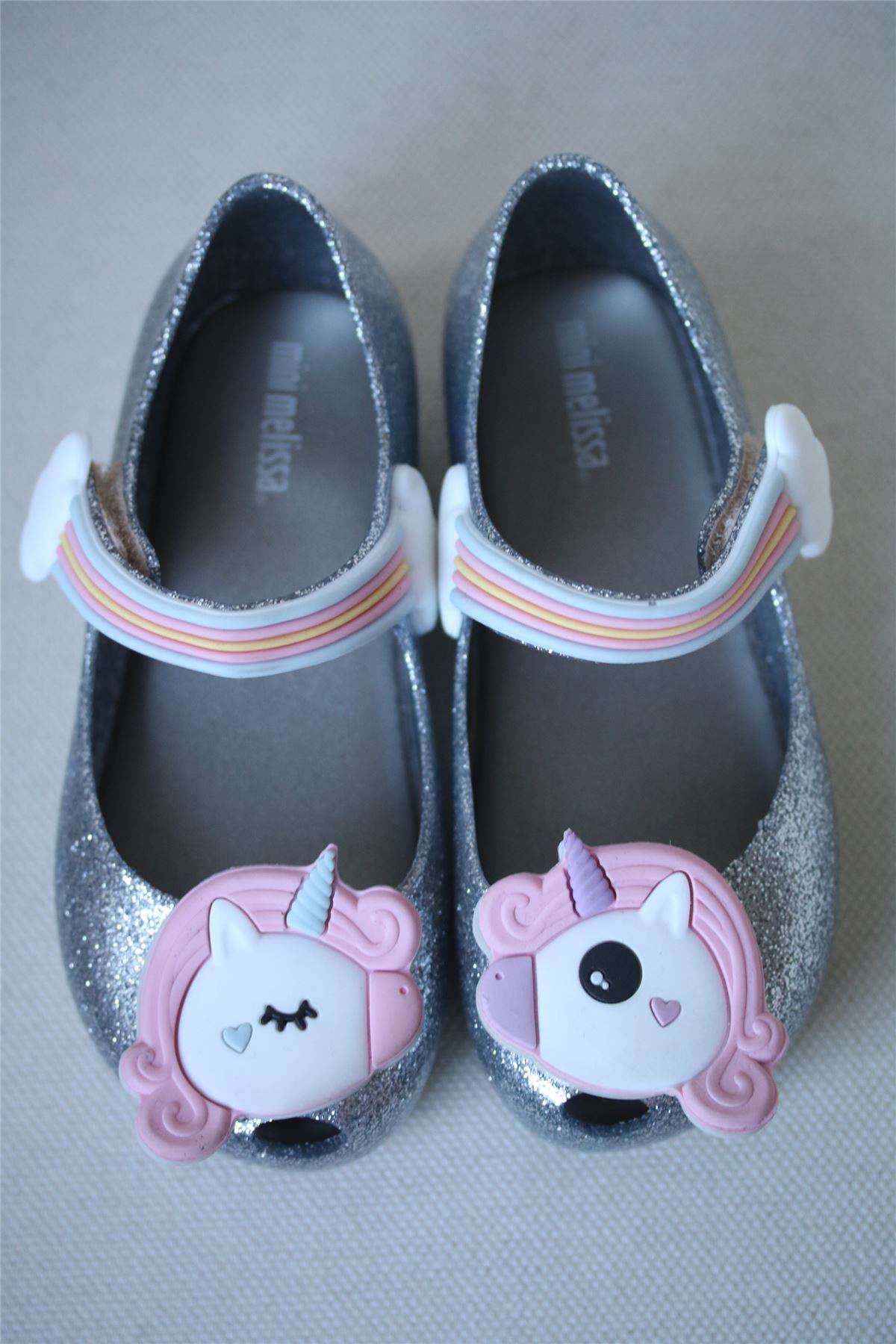 MINI MELISSA SILVER ULTRAGIRL JELLY SHOES EU 27 UK 9 - Image 4