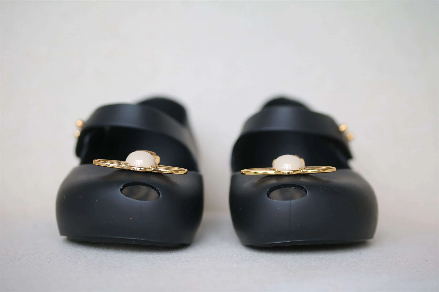 MINI MELISSA X VIVIENNE WESTWOOD GIRLS BLACK PEARL ORB JELLY SHOES EU 24 UK 7 - Image 3