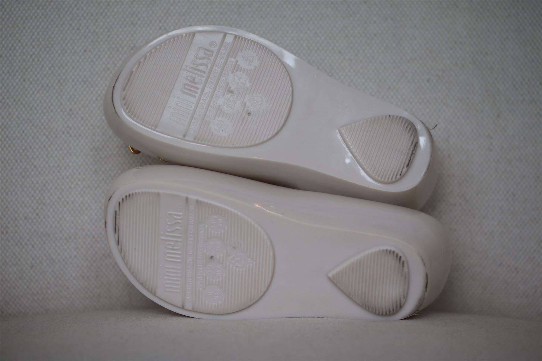 MINI MELISSA X VIVIENNE WESTWOOD GIRLS IVORY PEARL ORB JELLY SHOES EU 24 UK 7 - Image 5