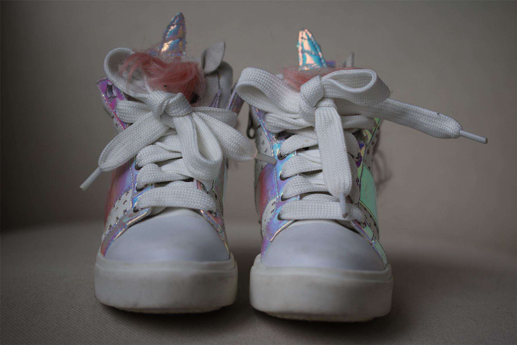 MINI MISS KG GIRLS MAGICAL UNICORN HIGH TOP TRAINERS EU 27 UK 9 - Image 2