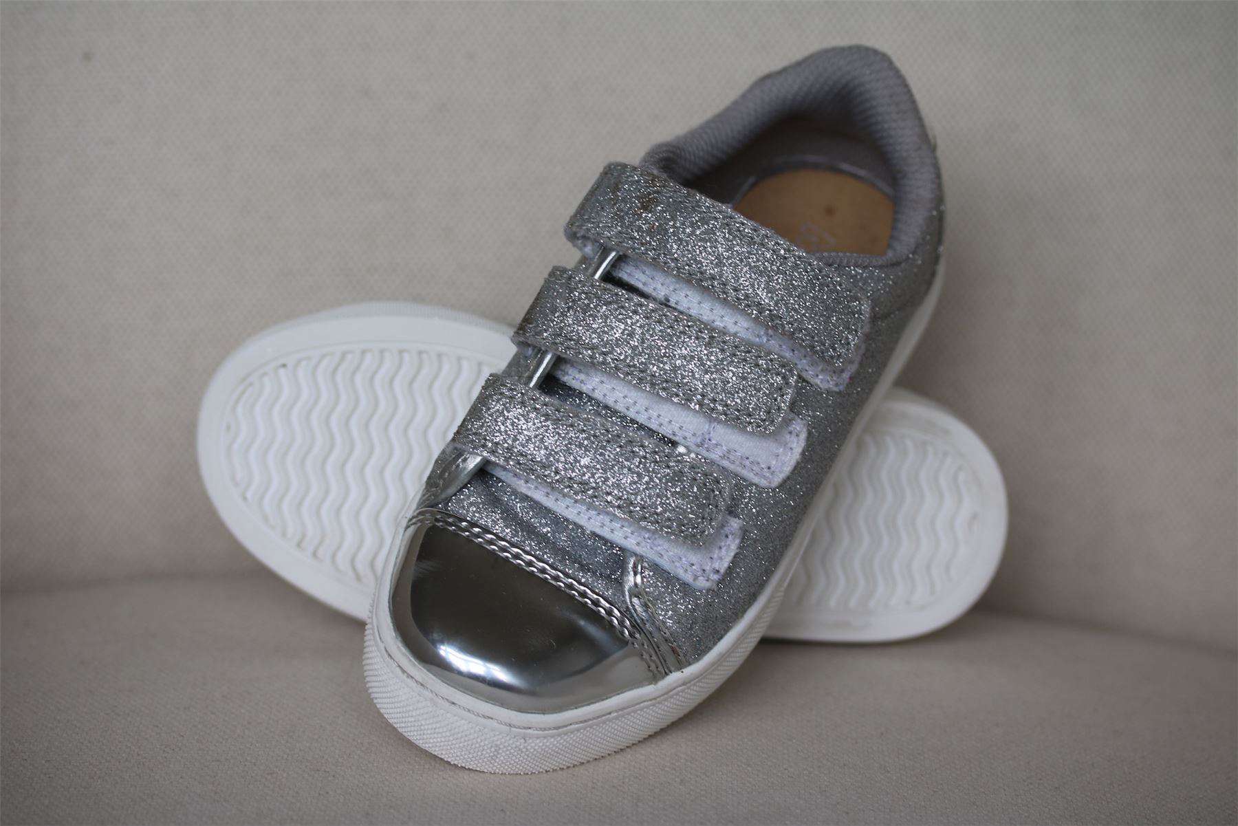 MINI MISS KG GIRLS SUPERNOVA SILVER GLITTER TRAINERS EU 28 UK 10 - Image 6