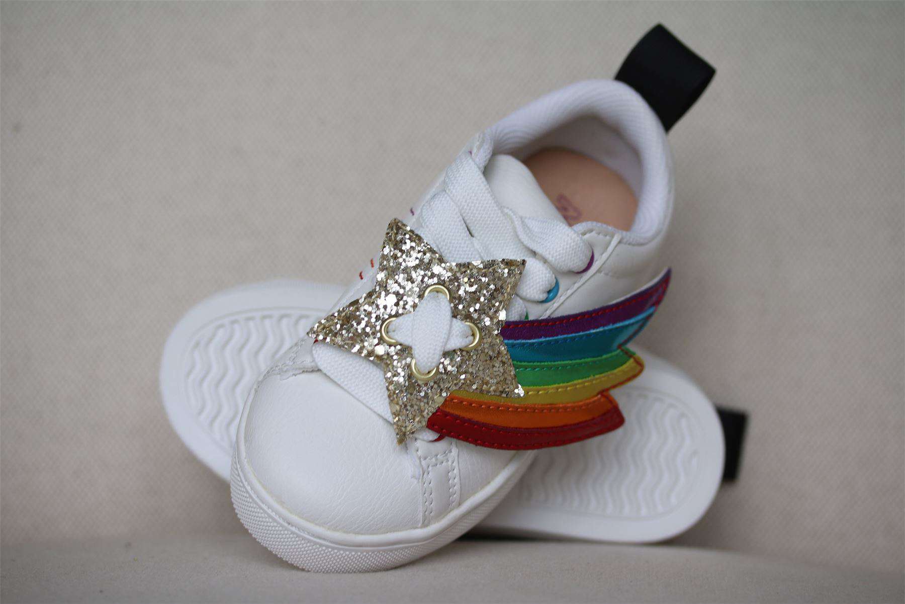 MINI MISS KG GIRLS SUPERSTAR RAINBOW TRAINERS EU 24 UK 7 - Image 2