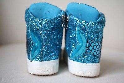 MINI MISS KG SPLASH GIRLS TURQUOISE HIGH TOP MERMAID TRAINERS EU 24 UK 7 - Image 3