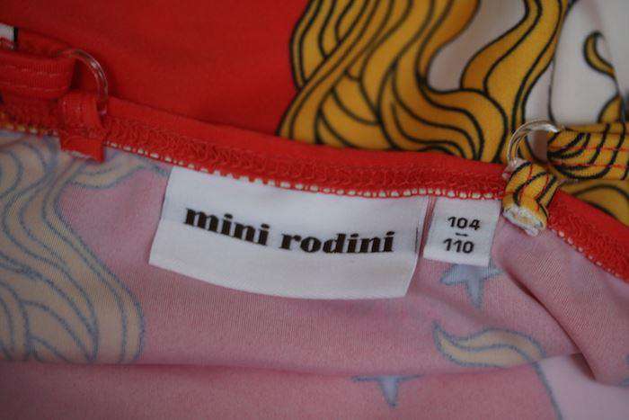 MINI RODINI GIRLS RED UNICORN PRINT SWIMSUIT 4-5 YEARS - Image 4