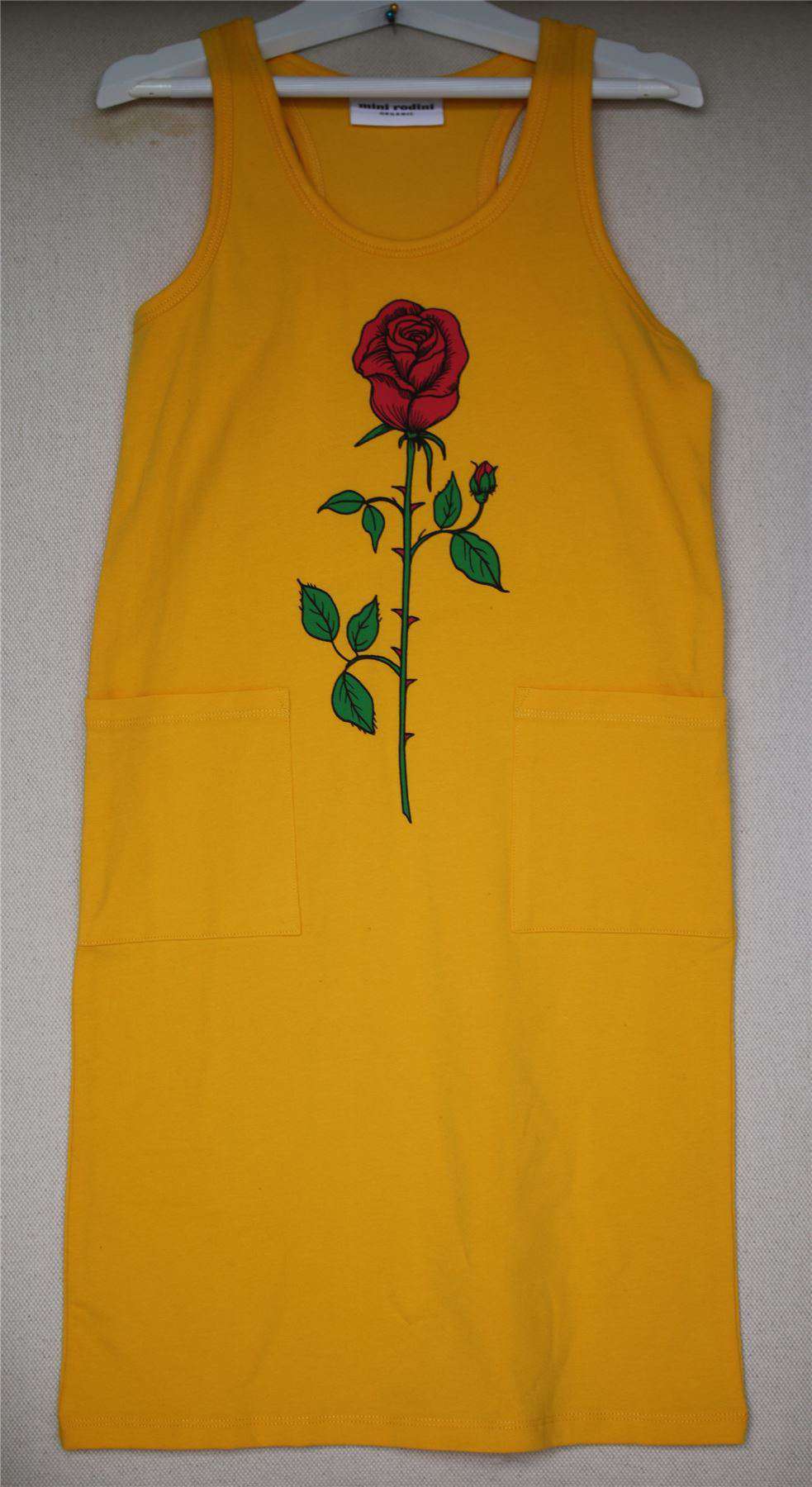 MINI RODINI GIRLS YELLOW ROSE DRESS 4-5 YEARS - Image 3