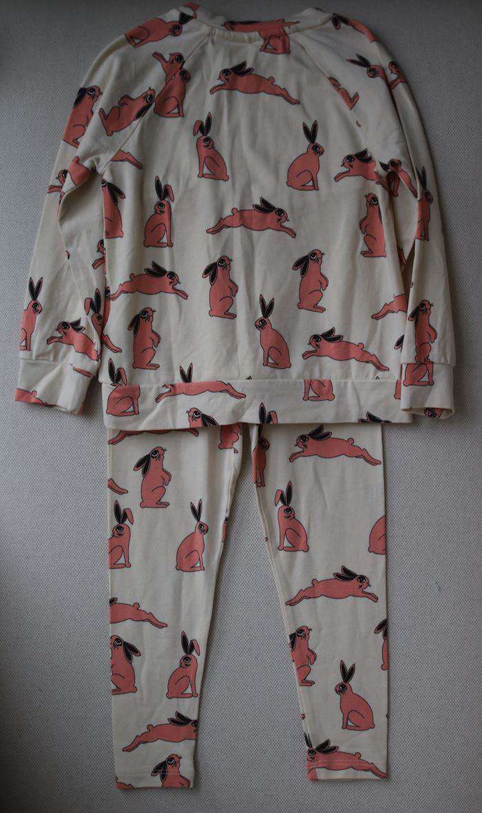 MINI RODINI KIDS IVORY RABBIT PRINT TOP & LEGGINGS SET 2-3 YEARS - Image 2