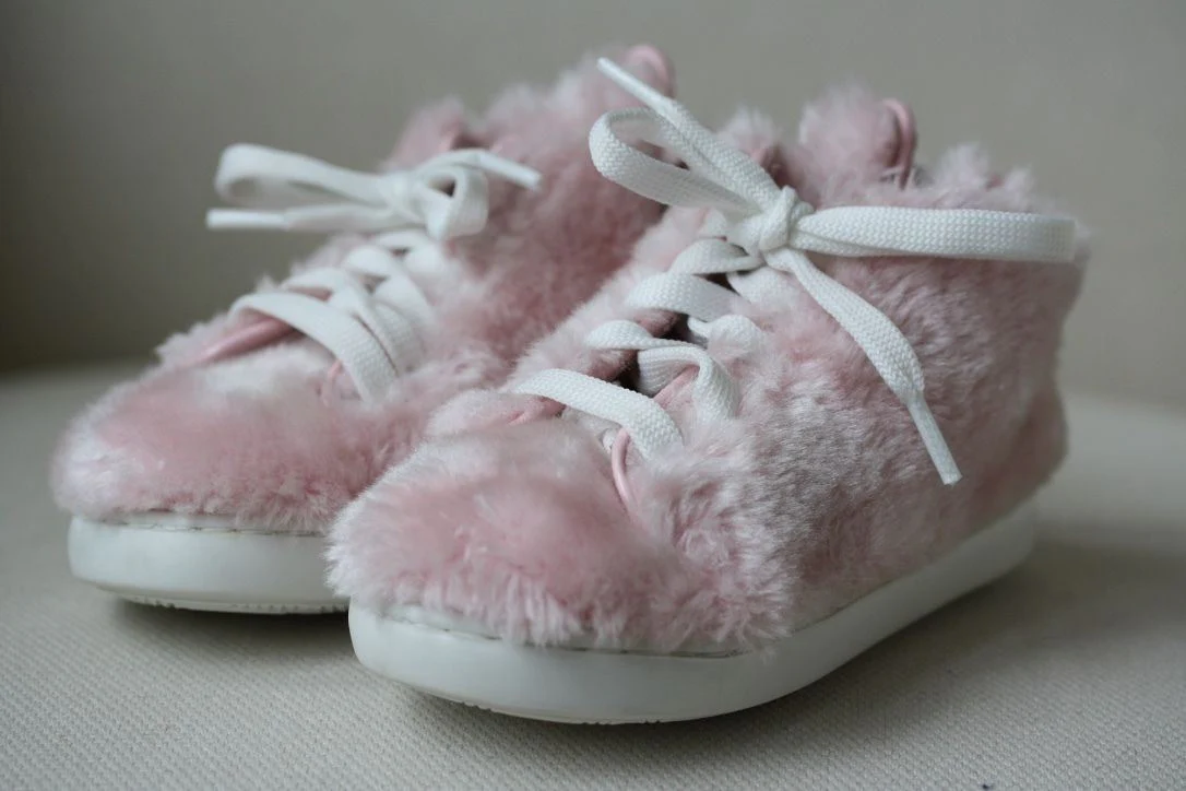 MINNA PARIKKA BABY FAUX FUR HIGH TOP SNEAKERS SHOES EU 21 UK 4/5 - Image 6