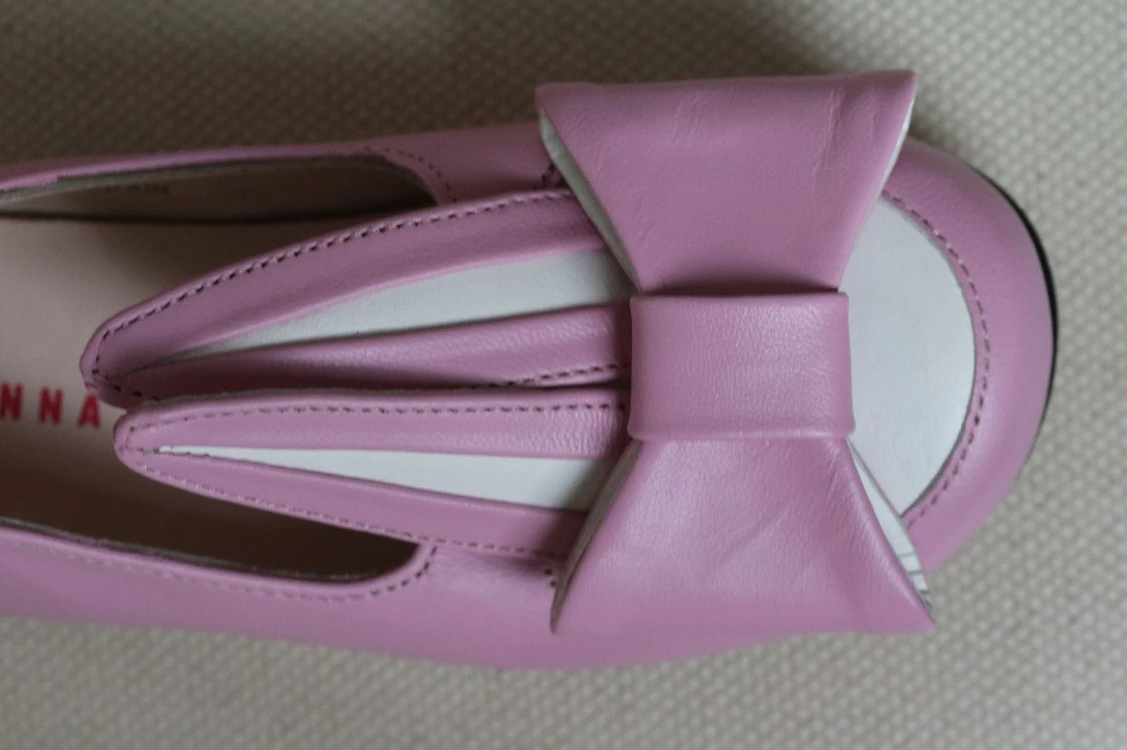 MINNA PARIKKA MINI BABY GIRLS PINK AND WHITE LEATHER BUNNY EARS SHOES EU 24 UK 6 - Image 3