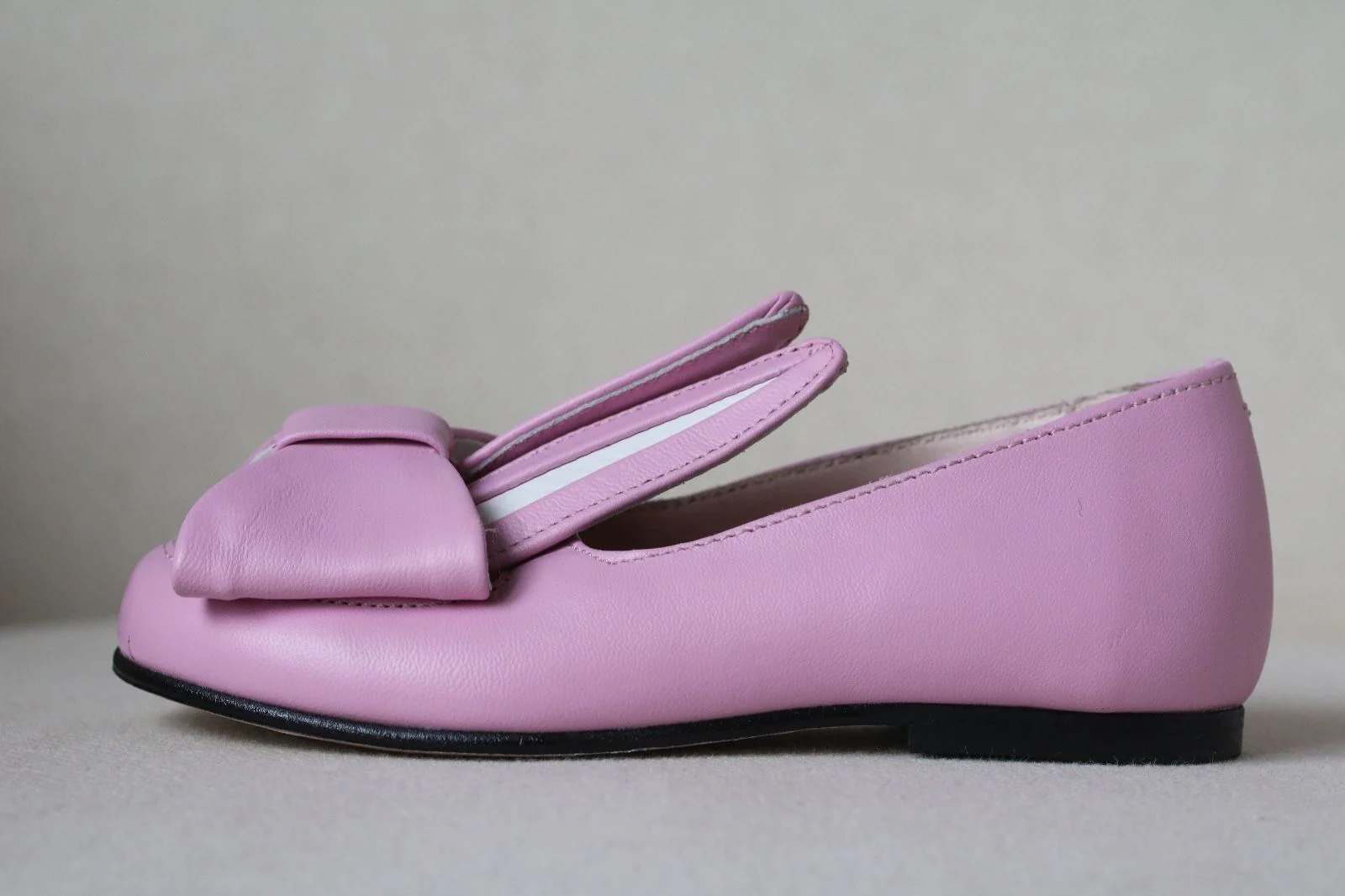 MINNA PARIKKA MINI BABY GIRLS PINK AND WHITE LEATHER BUNNY EARS SHOES EU 24 UK 6 - Image 6