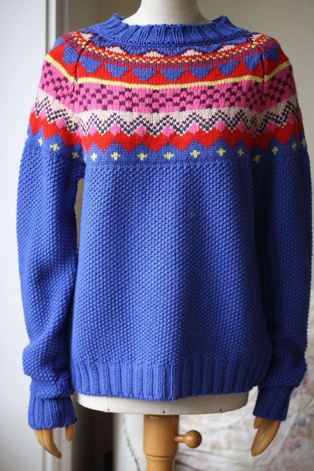 MIRA MIKATI FAIR ISLE WOOL SWEATER SMALL - Image 2
