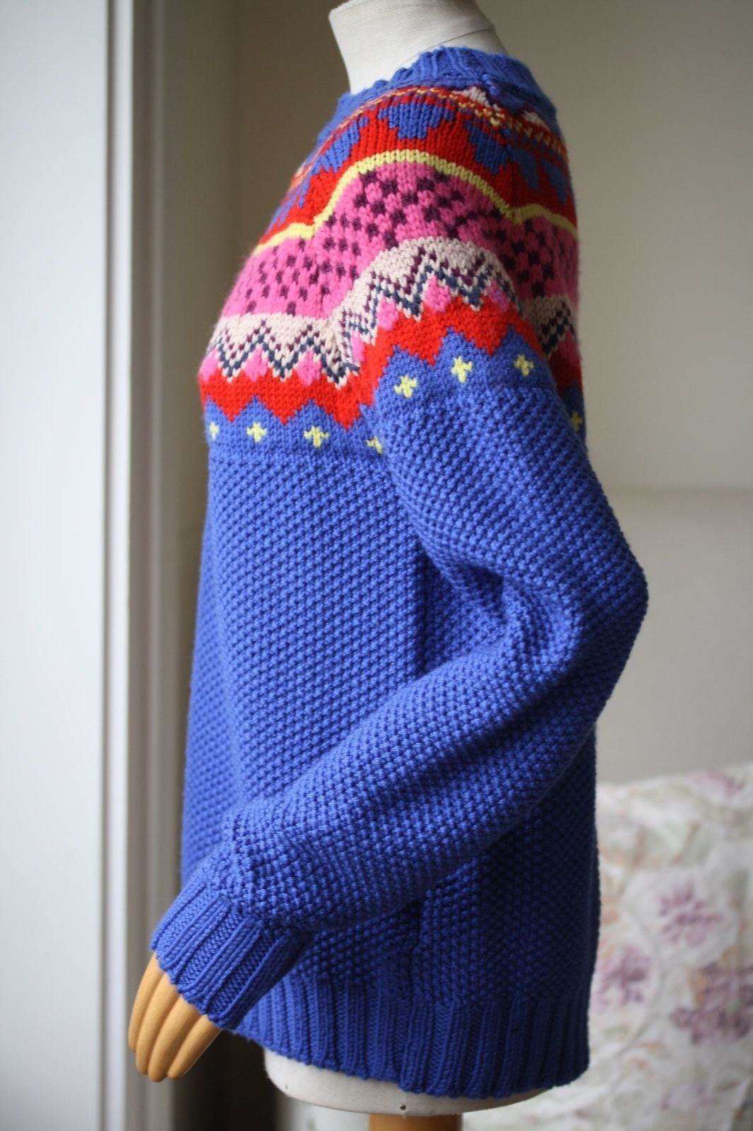 MIRA MIKATI FAIR ISLE WOOL SWEATER SMALL - Image 5