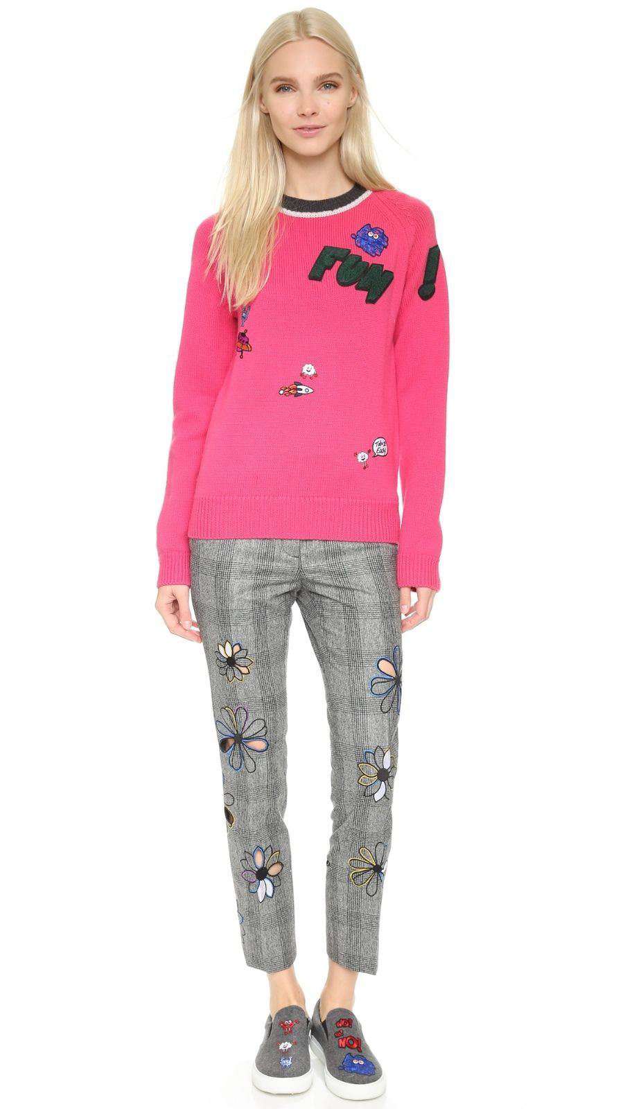 MIRA MIKATI FUN PATCHED SWEATER SMALL - Image 3