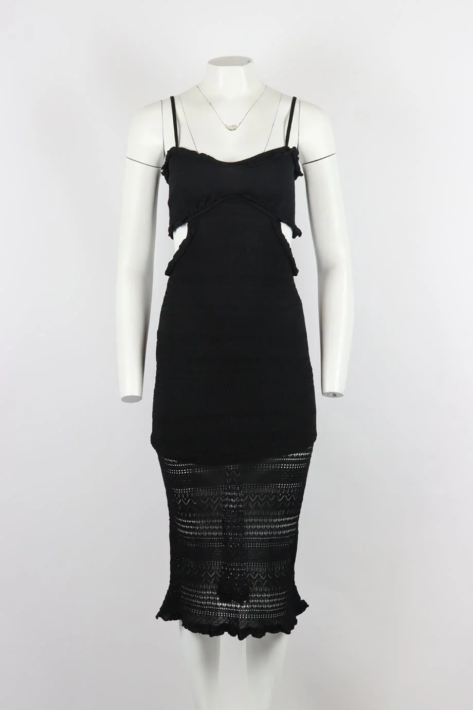 MISA CUTOUT STRETCH KNIT MIDI DRESS SMALL - Image 2