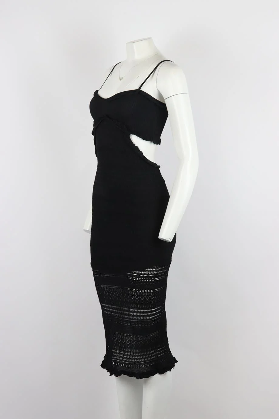 MISA CUTOUT STRETCH KNIT MIDI DRESS SMALL - Image 3
