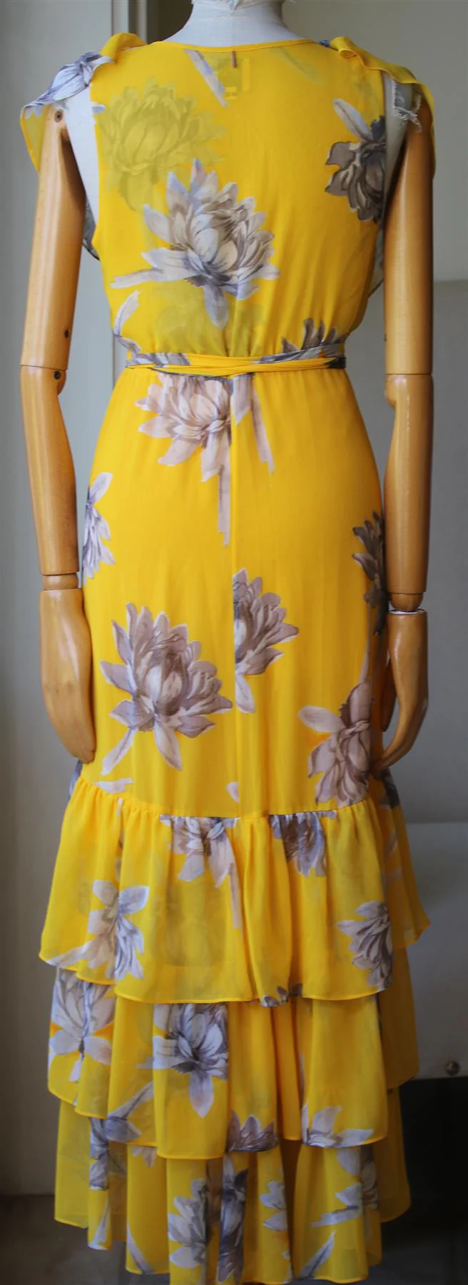 MISA ILUNE FLORAL PRINT WRAP MAXI DRESS LARGE - Image 4