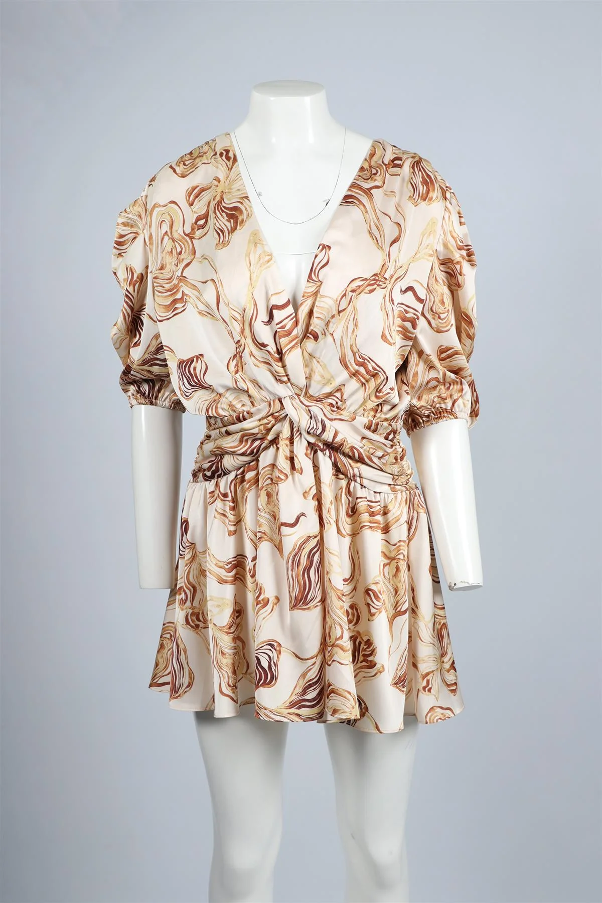 MISA LOS ANGELES BEIGE SATIN MINI DRESS MEDIUM - Image 2