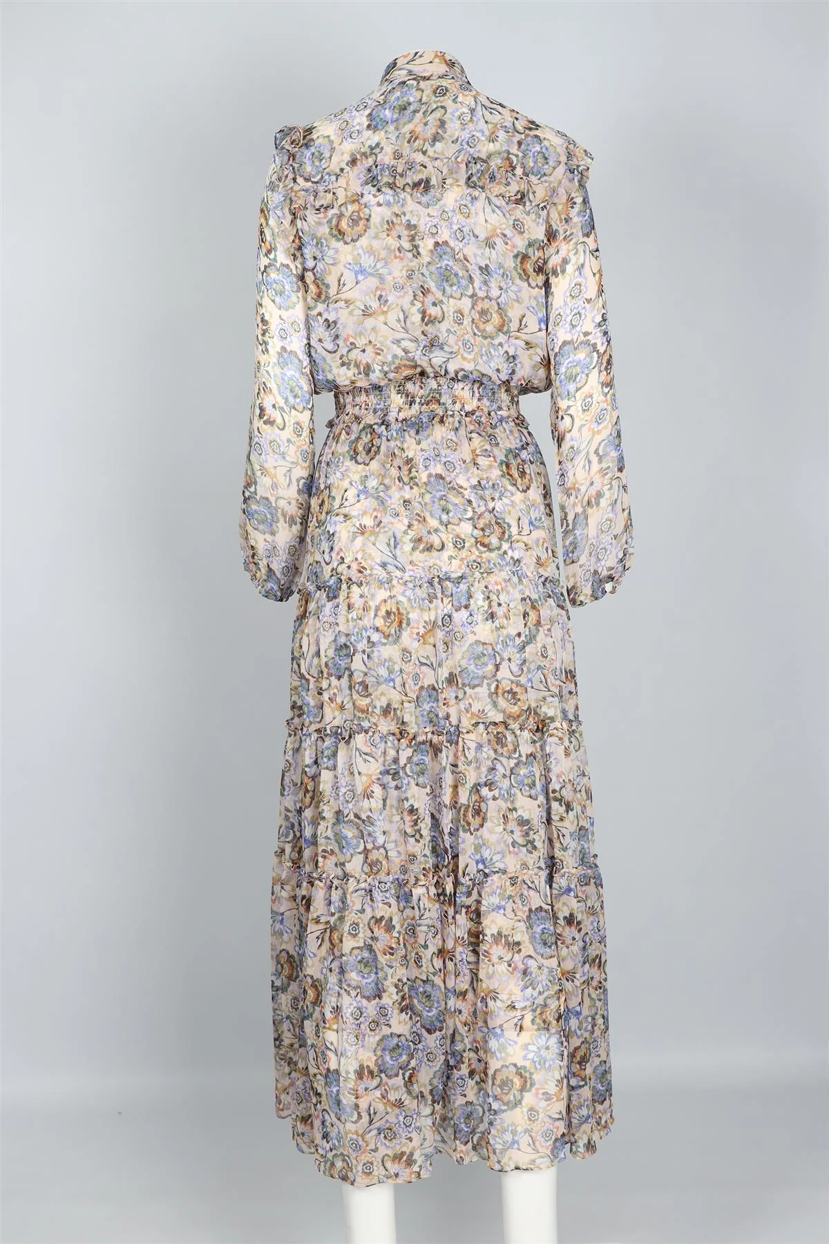 MISA LOS ANGELES BLUE CHIFFON MAXI DRESS MEDIUM - Image 4