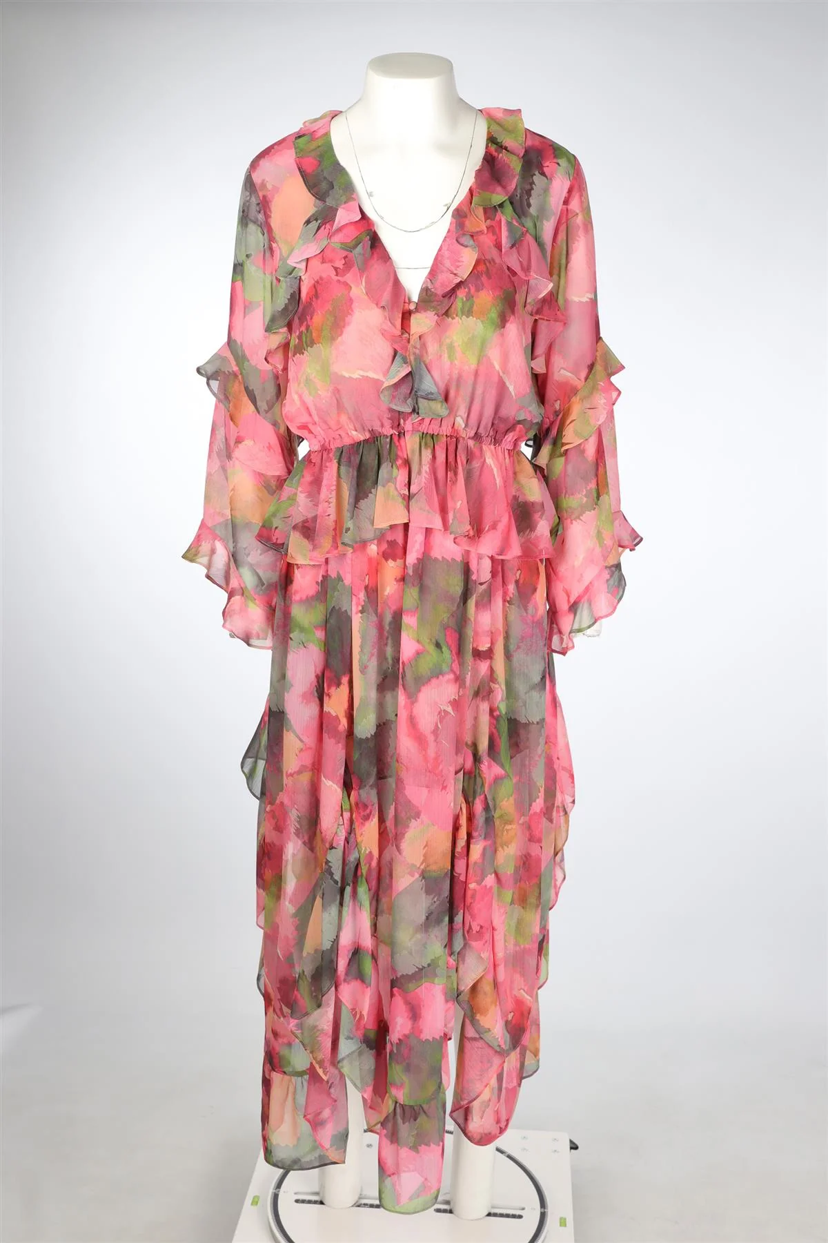 MISA LOS ANGELES PINK CHIFFON MAXI DRESS MEDIUM - Image 2