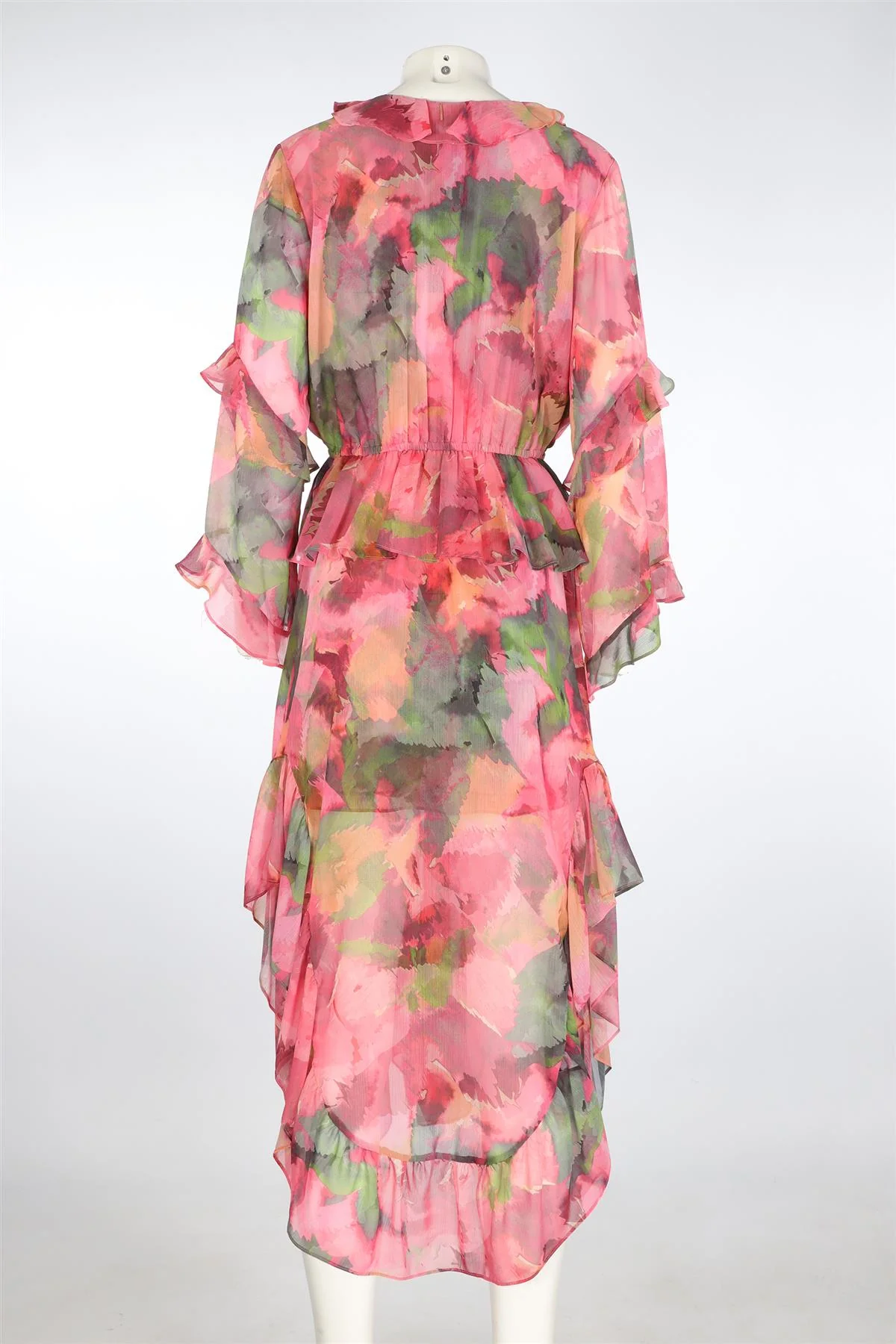 MISA LOS ANGELES PINK CHIFFON MAXI DRESS MEDIUM - Image 4