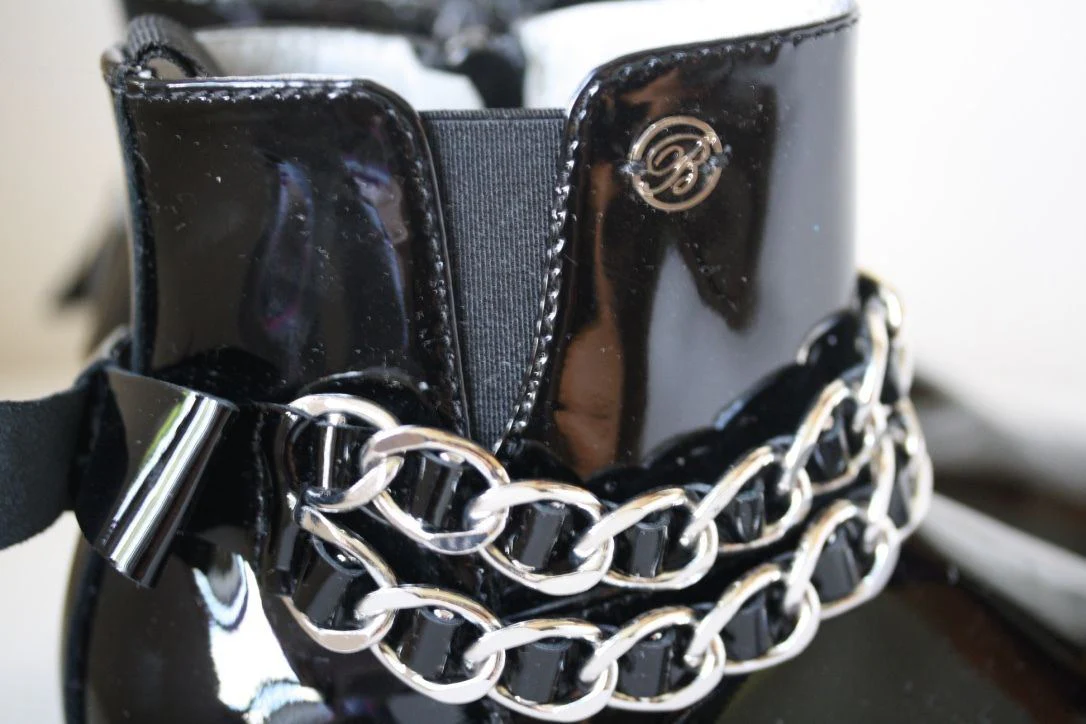 MISS BLUMARINE BABY BLACK PATENT LEATHER BOOTS EU 21 UK 4.5 - Image 3