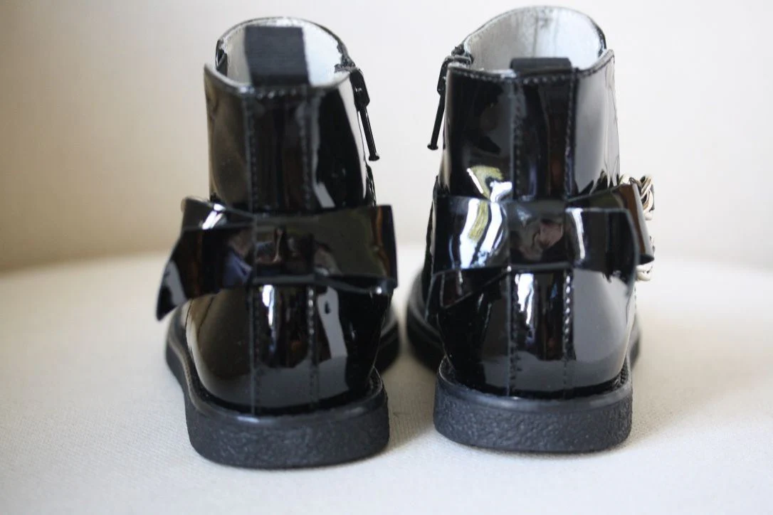 MISS BLUMARINE BABY BLACK PATENT LEATHER BOOTS EU 21 UK 4.5 - Image 5