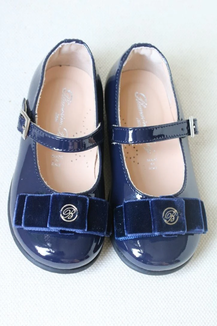 MISS BLUMARINE BABY GIRLS NAVY SHOES EU 23 UK 6 - Image 8
