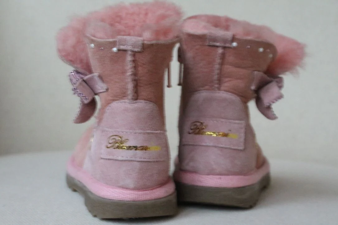 MISS BLUMARINE BABY GIRLS PINK SUEDE DIAMANTE BOOTS EU 26 UK 8.5 - Image 3