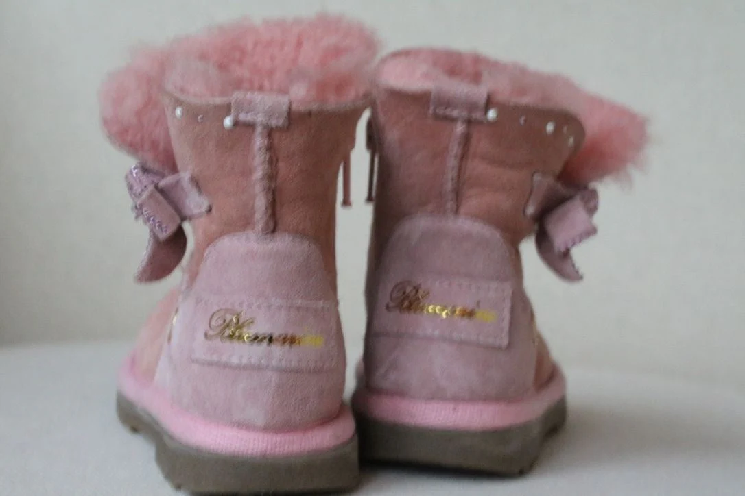 MISS BLUMARINE BABY GIRLS PINK SUEDE DIAMANTE BOOTS EU 26 UK 8.5 - Image 7