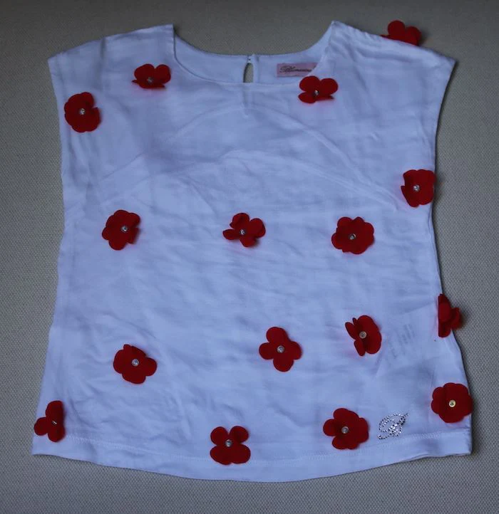 MISS BLUMARINE BABY GIRLS WHITE FLORAL TOP 3 YEARS - Image 2