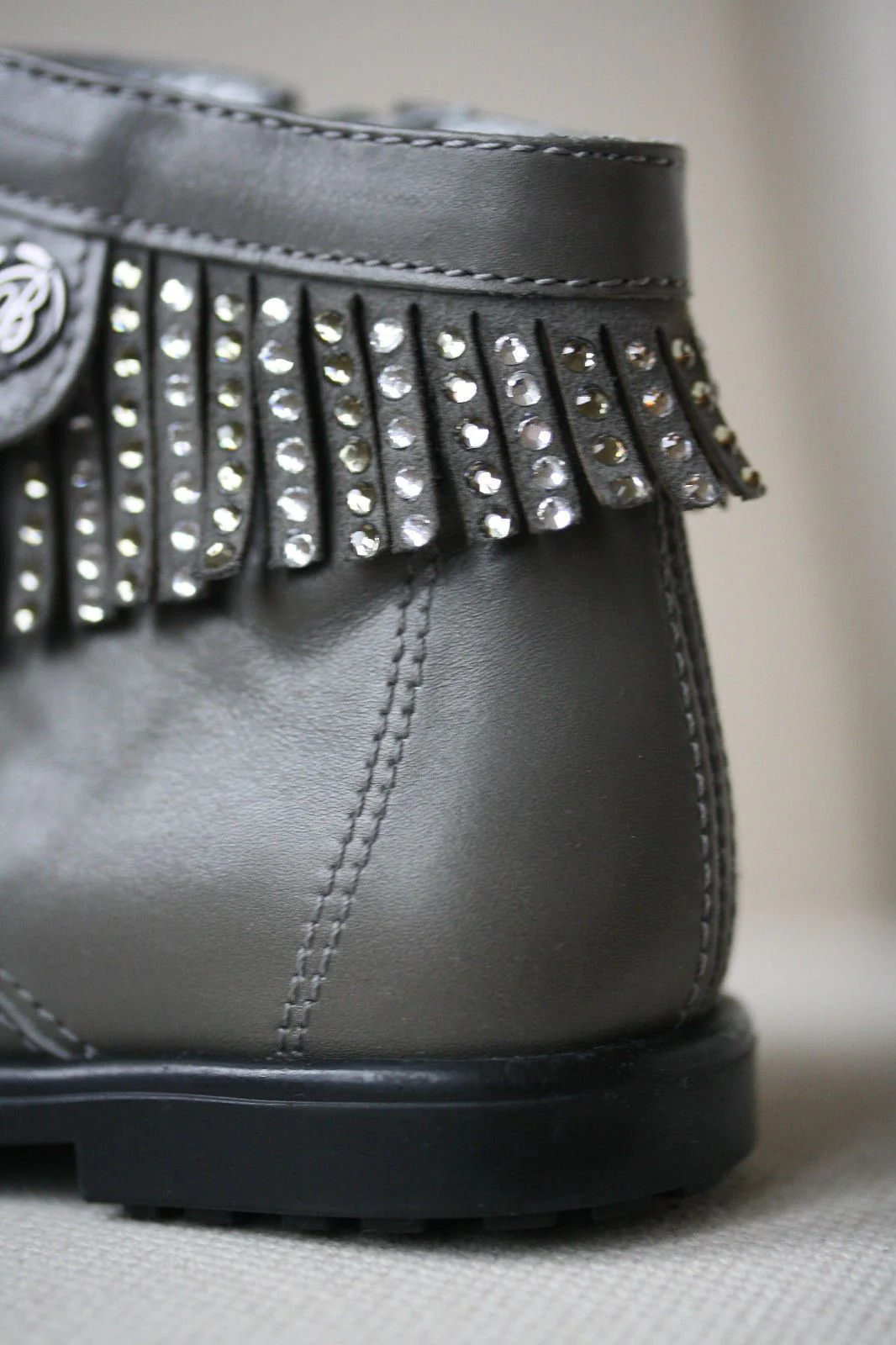 MISS BLUMARINE BABY GREY DIAMANTE BOOTS EU 20 UK 4 - Image 4