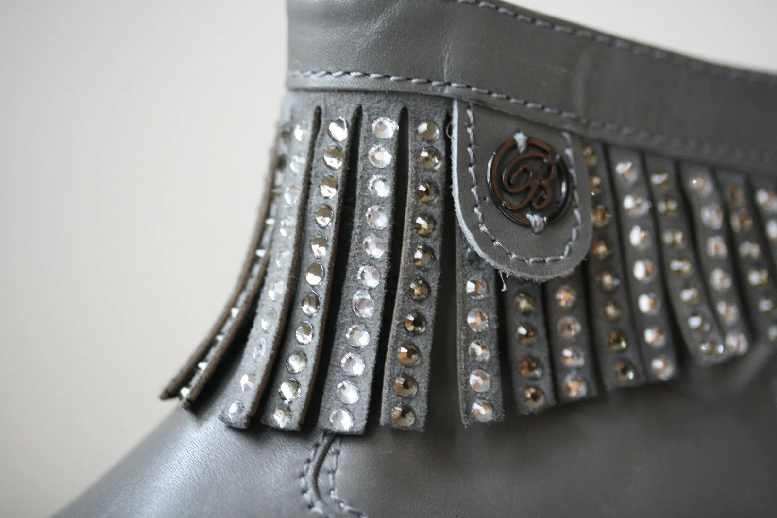 MISS BLUMARINE BABY GREY DIAMANTE BOOTS EU 20 UK 4 - Image 6