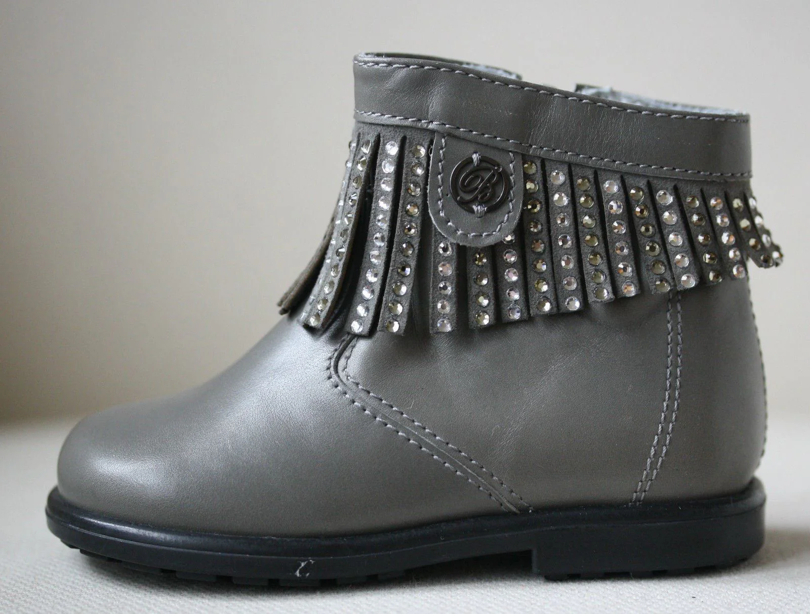 MISS BLUMARINE BABY GREY DIAMANTE BOOTS EU 20 UK 4 - Image 7