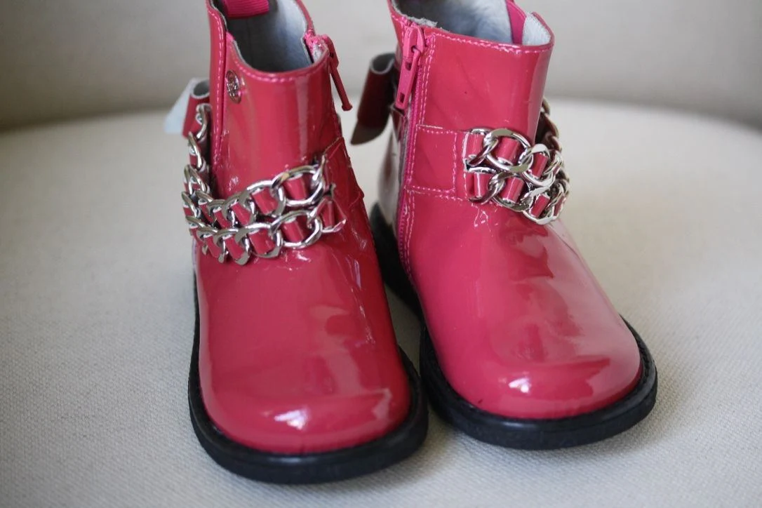 MISS BLUMARINE BABY PINK PATENT LEATHER BOOTS EU 21 UK 4.5 - Image 3