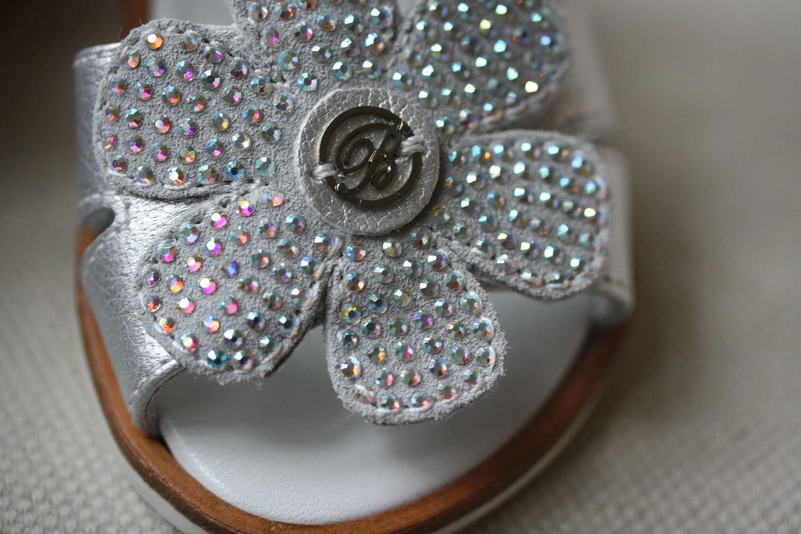 MISS BLUMARINE BABY SILVER LEATHER SANDALS EU 20 UK 4 - Image 8