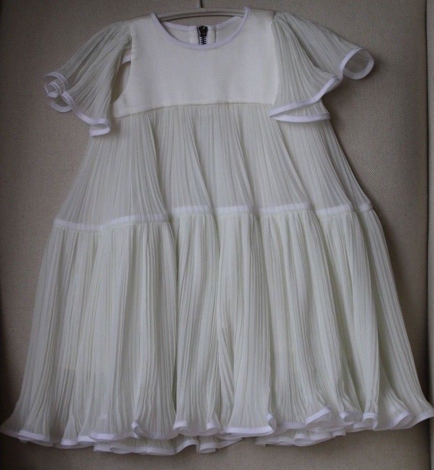 MISS MATICEVSKI BABY GIRLS IVORY CHIFFON DRESS 2 YEARS - Image 2