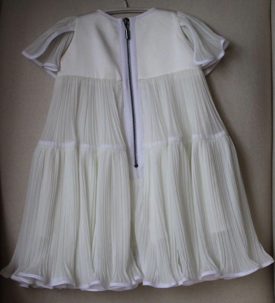 MISS MATICEVSKI BABY GIRLS IVORY CHIFFON DRESS 2 YEARS - Image 3