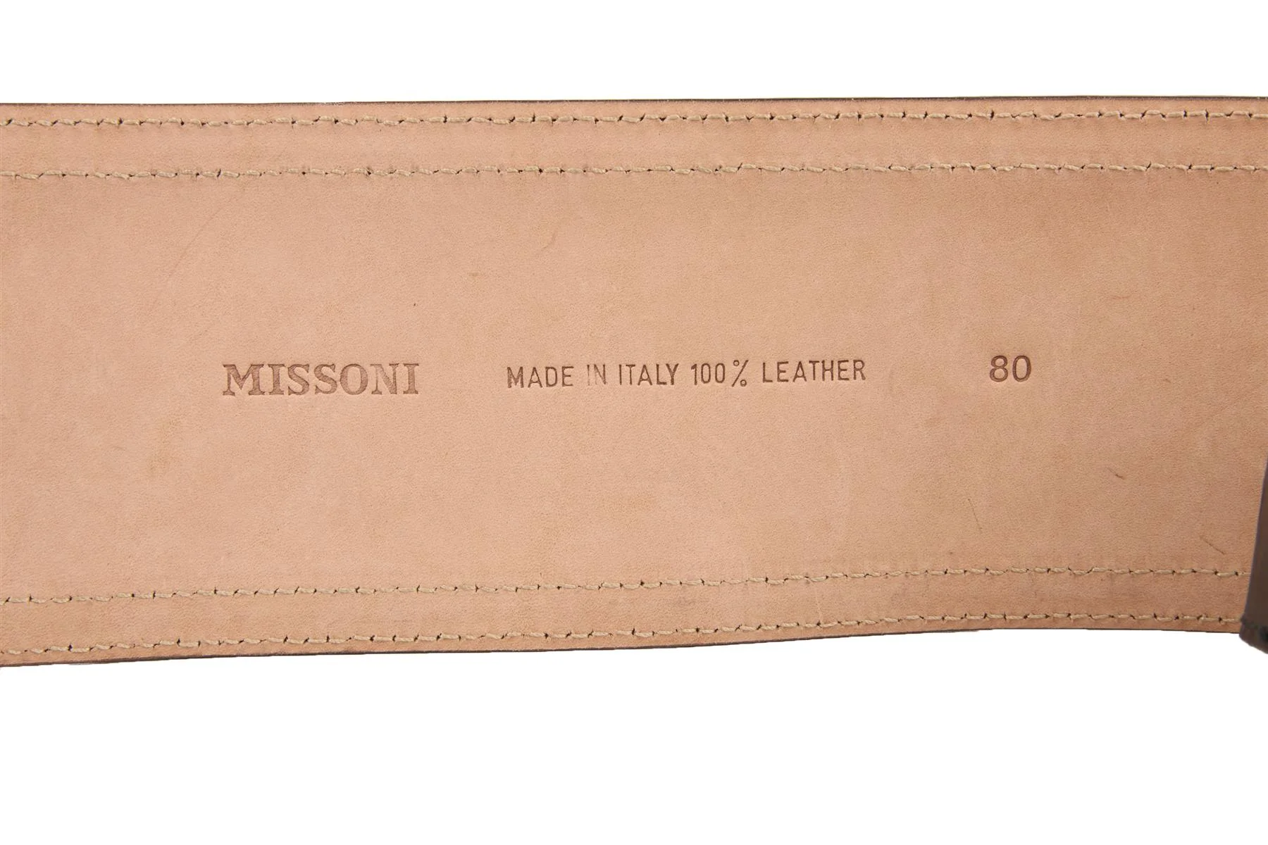 MISSONI BLACK LEATHER WAIST BELT 80CM - Image 5