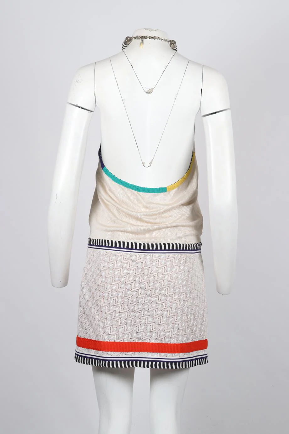 MISSONI CROCHET KNIT HALTERNECK MINI DRESS IT 40 UK 8 - Image 4