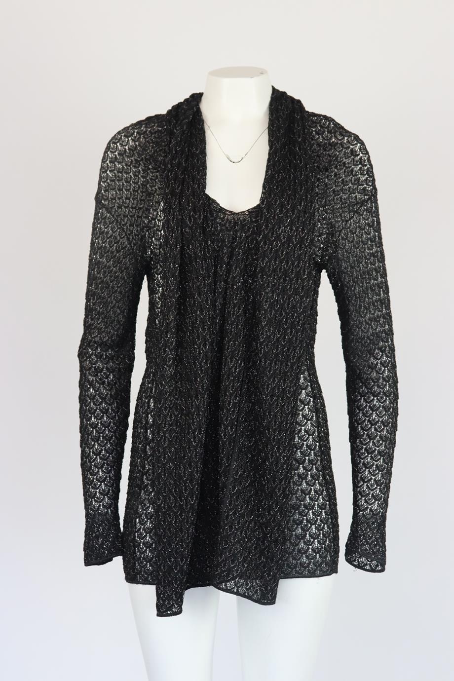 MISSONI DRAPED CROCHET KNIT TOP LARGE - Image 2