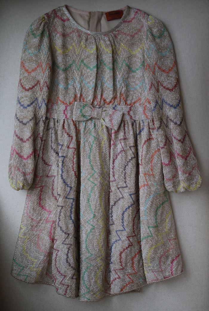 MISSONI GIRLS GOLD KNIT DRESS 4 YEARS - Image 2