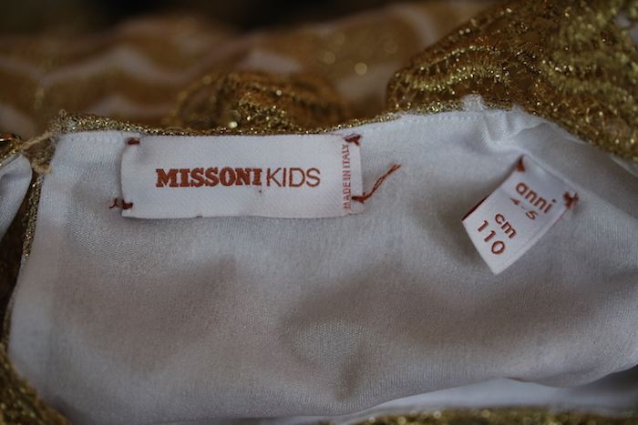 MISSONI GIRLS GOLD KNIT DRESS WITH LACE 4-5 YEARS - Image 4