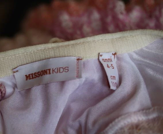 MISSONI GIRLS PINK KNIT CHEVRON DRESS 4-5 YEARS - Image 4