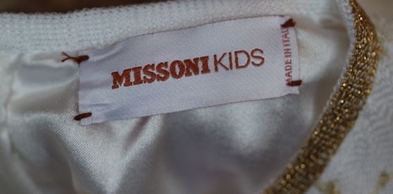 MISSONI GIRLS WHITE AND GOLD KNIT DRESS 4-5 YEARS - Image 4
