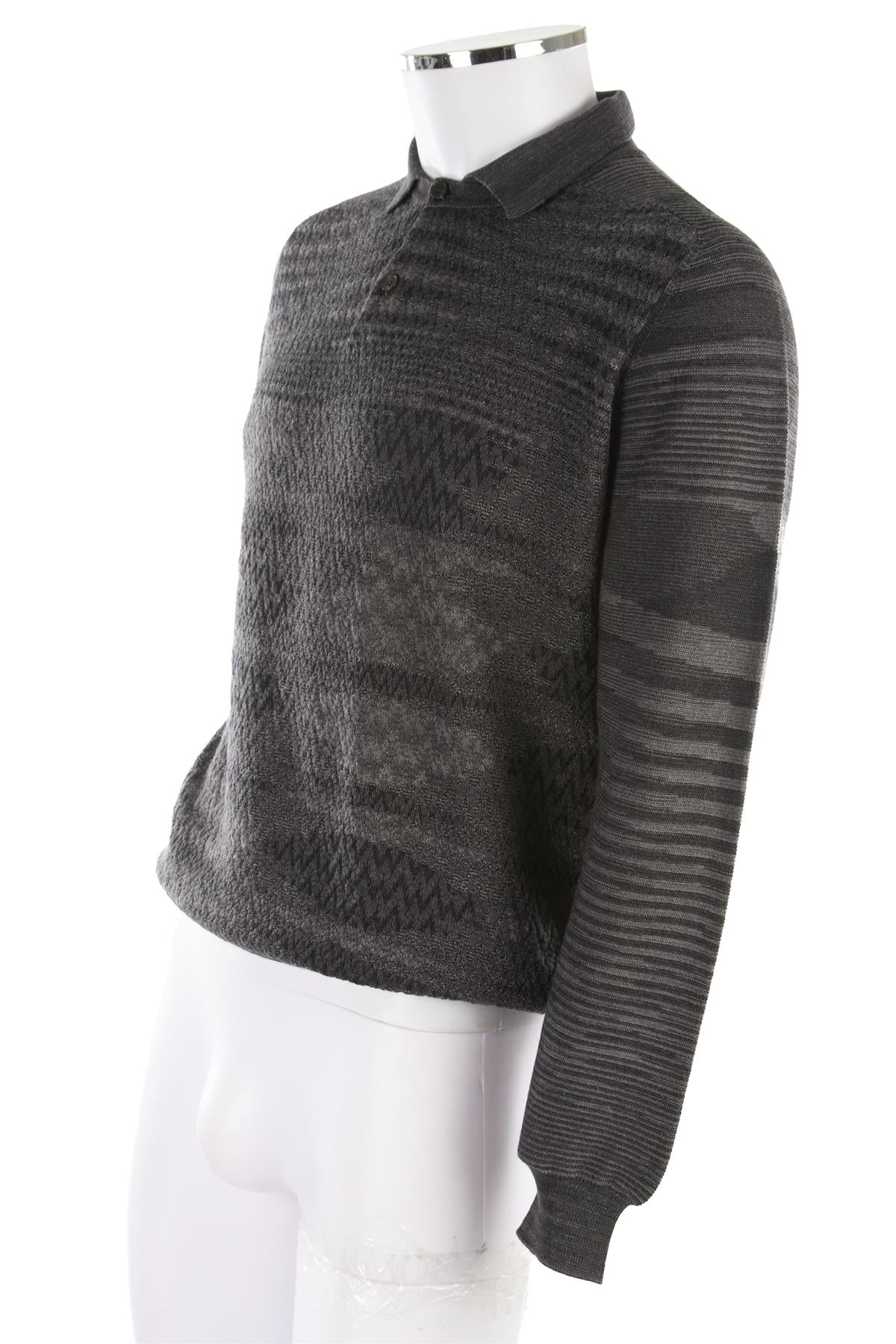MISSONI GREY MEN'S WOOL SWEATER UK/US 38 FR 48 IT 48 - Image 3