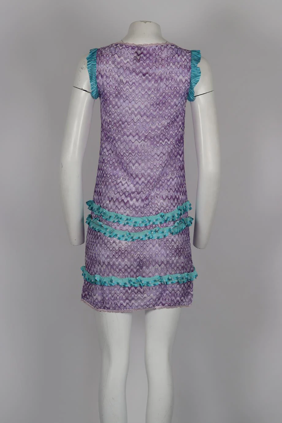 MISSONI MARE CROCHET KNIT MINI DRESS IT 40 UK 8 - Image 4