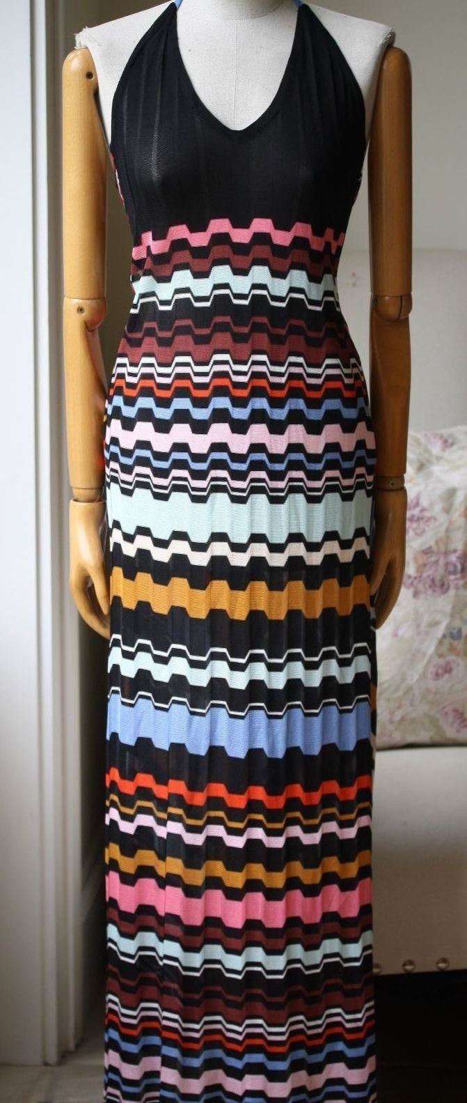 MISSONI MARE GEOMETRIC ZIG-ZAG MULTICOLOUR DRESS IT 42 UK 10 - Image 2