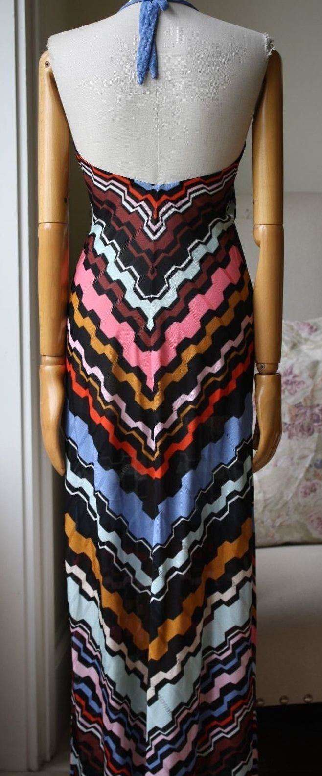 MISSONI MARE GEOMETRIC ZIG-ZAG MULTICOLOUR DRESS IT 42 UK 10 - Image 5