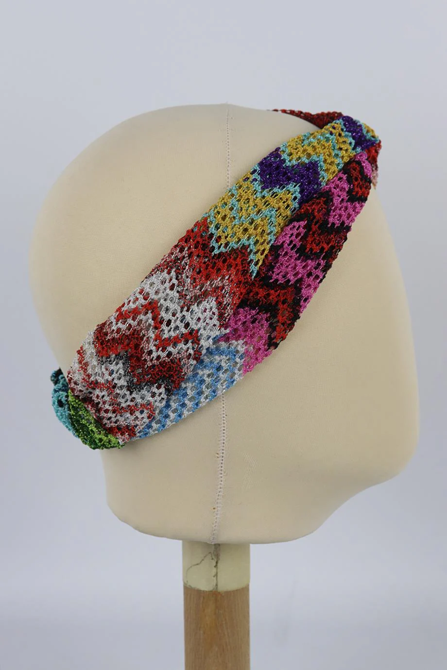 MISSONI MARE METALLIC CROCHET KNIT HEADBAND ONE SIZE - Image 4